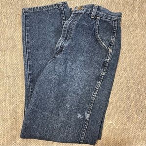 straight wrangler blue denim jeans